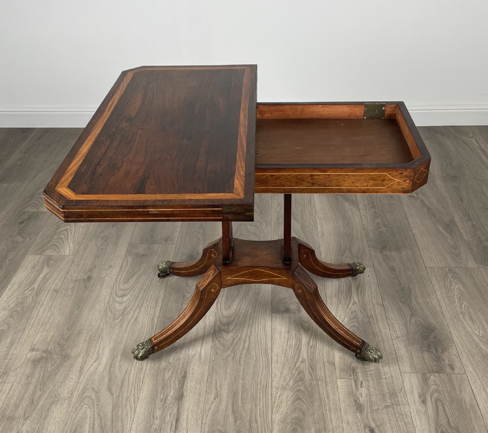 Antique 19th Century Card Table In Rosewood View VI