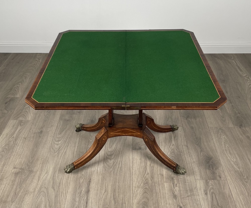 Antique 19th Century Card Table In Rosewood View VII