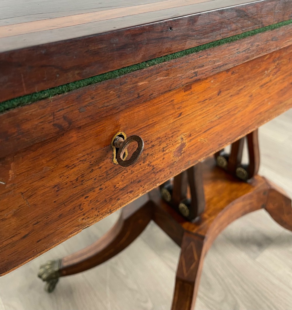 Antique 19th Century Card Table In Rosewood View XII
