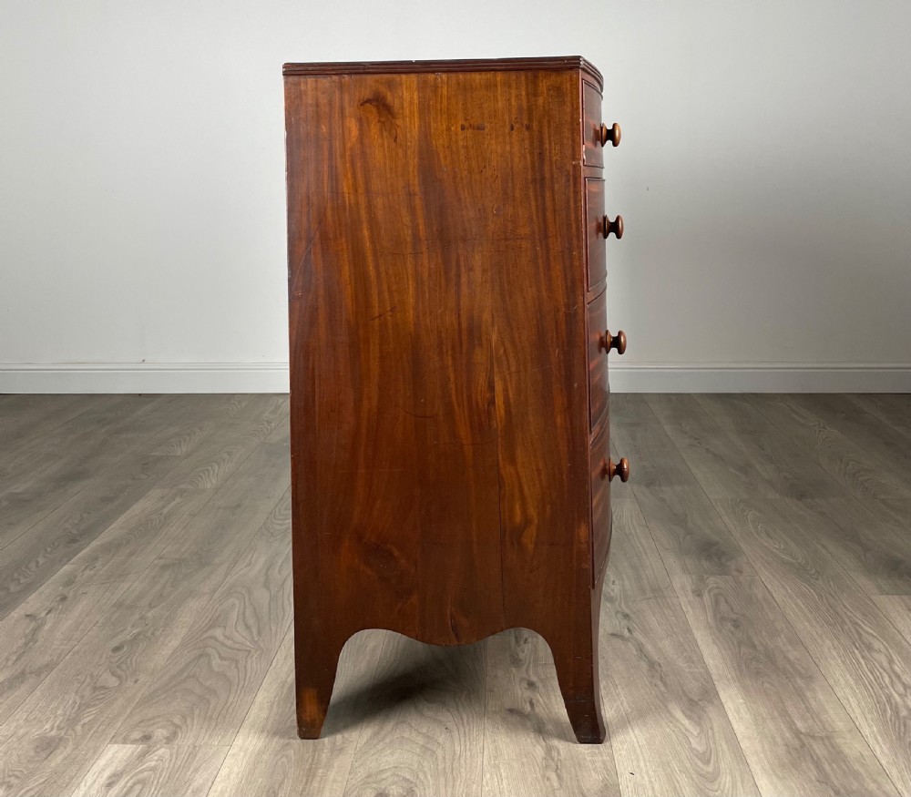 Antique 18th Century Bow Front Chest Of Drawers In Mahogany ( REF AF-3117 ) View VII