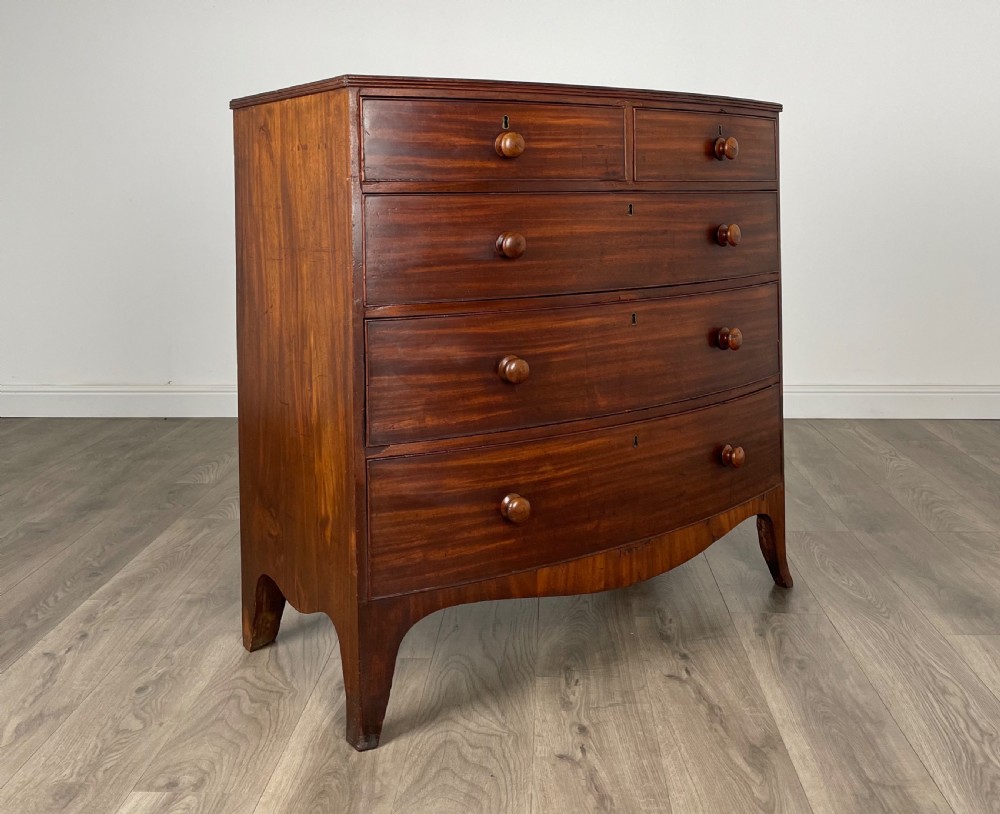 Antique 18th Century Bow Front Chest Of Drawers In Mahogany ( REF AF-3117 ) View VIII
