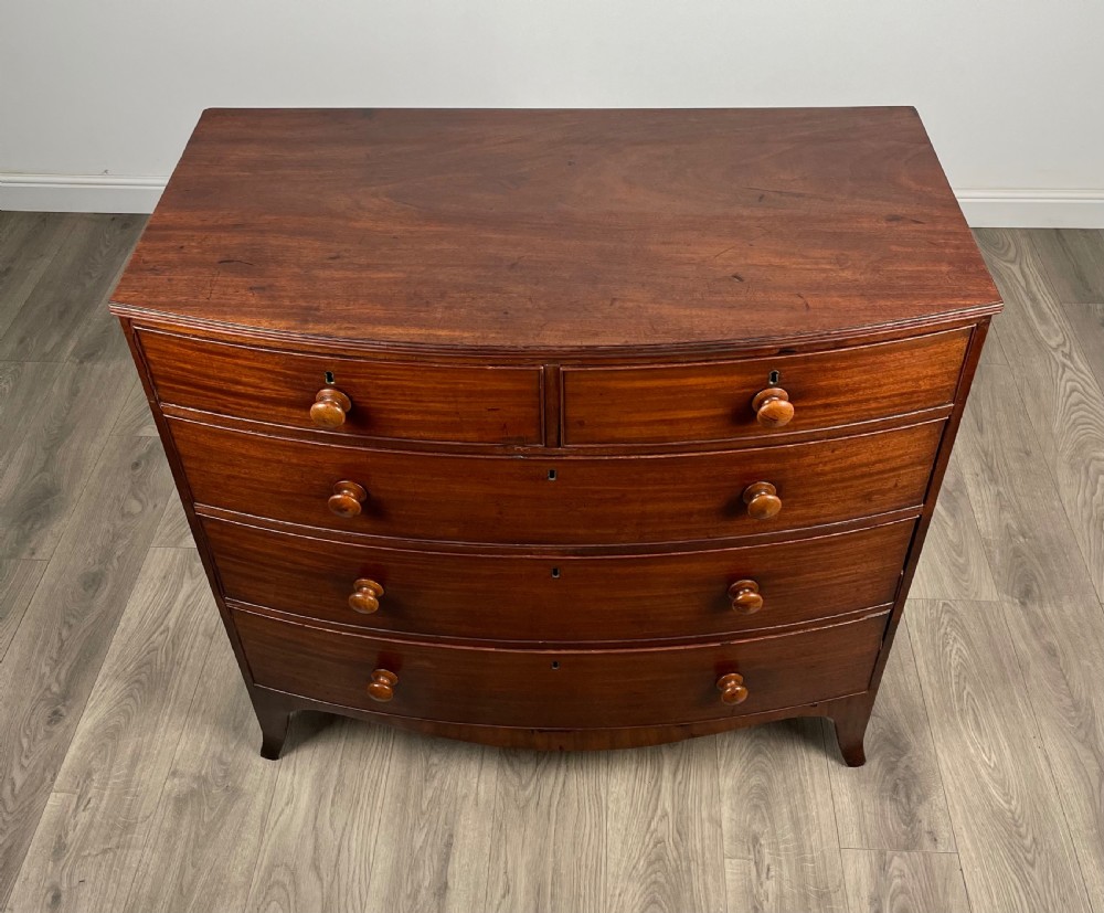 Antique 18th Century Bow Front Chest Of Drawers In Mahogany ( REF AF-3117 ) View IX