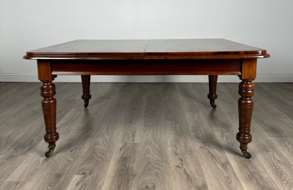 Antique Late 19th Century Large Mahogany Extending Dining Table View V