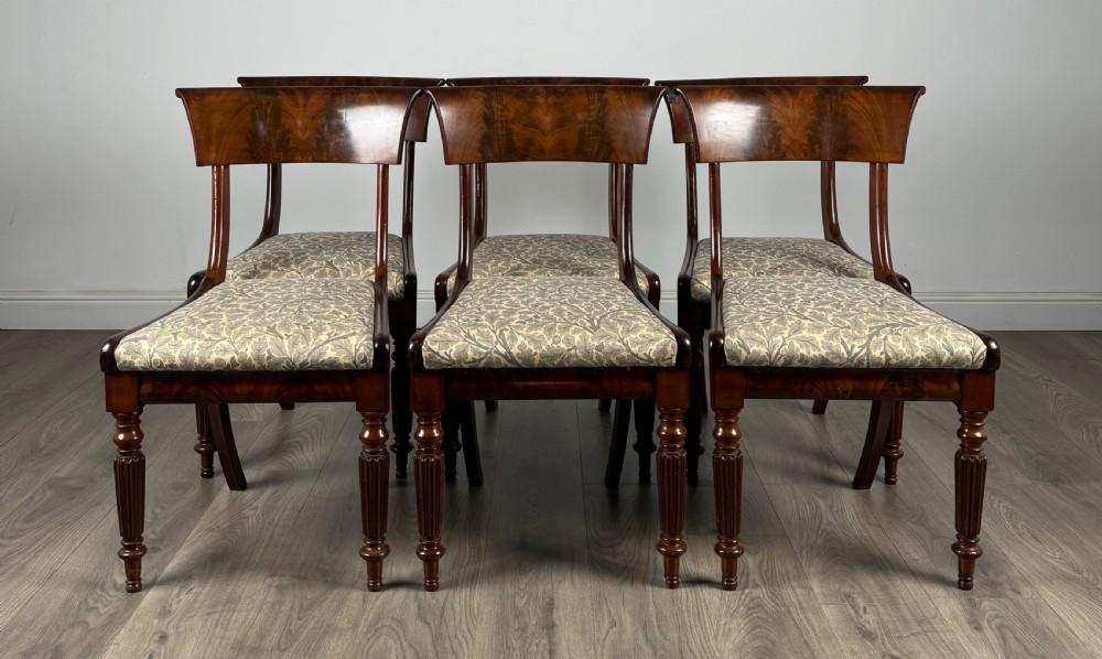 Antique 18th Century Set Of 6 Mahogany Dining Chairs
