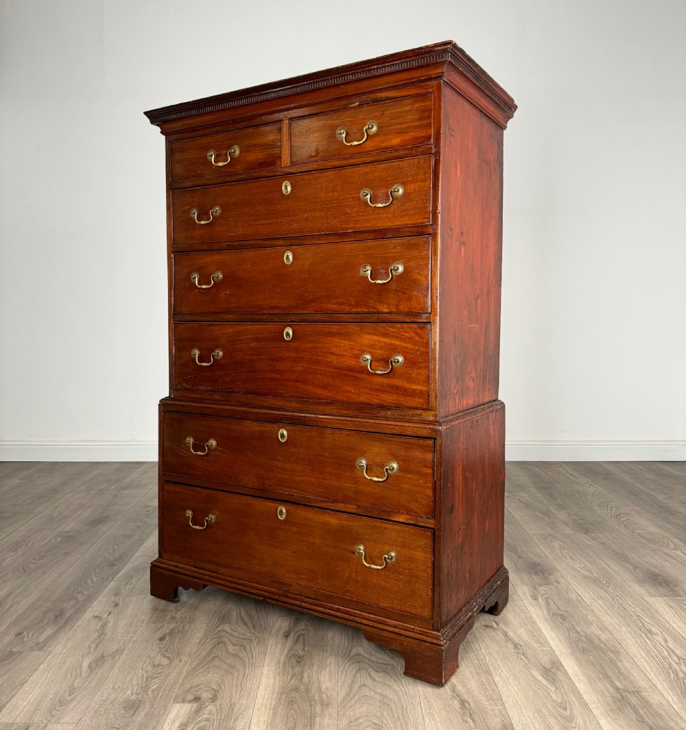 Antique Early 19th Century Chest On Chest In Mahogany View II