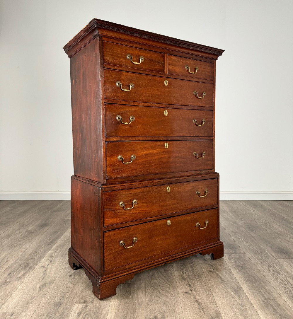 Antique Early 19th Century Chest On Chest In Mahogany View VIII