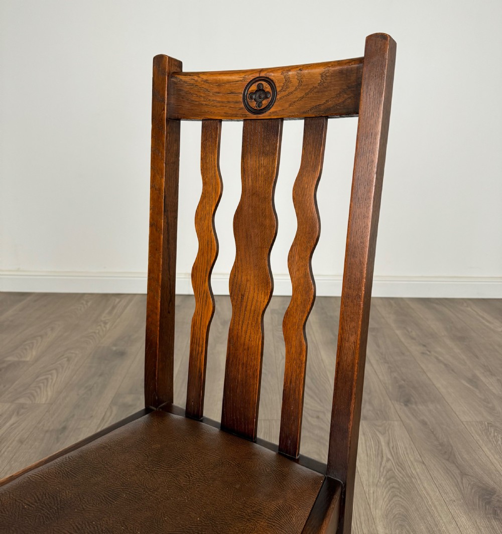 Antique 20th Century Set Of 6 Barley Twist Dining Chairs In Oak View III