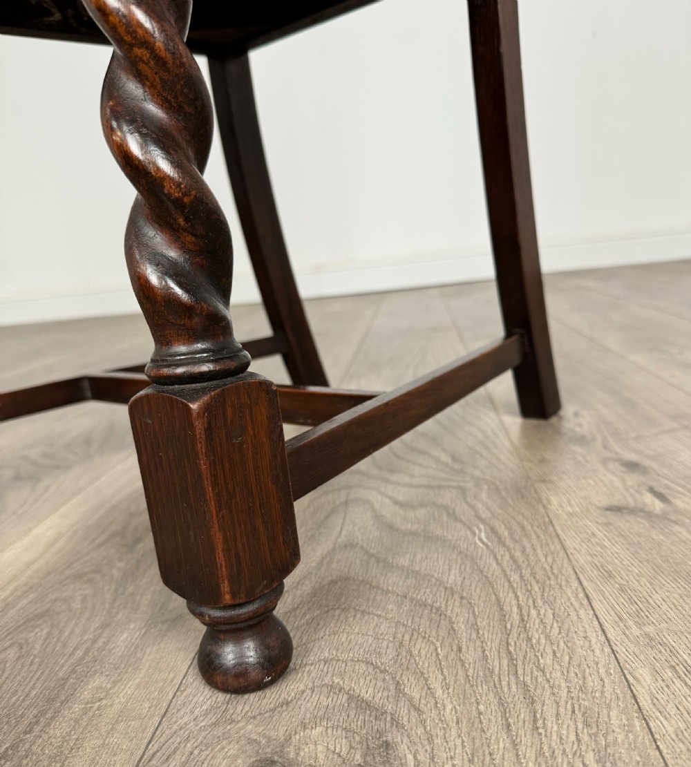 Antique 20th Century Set Of 6 Barley Twist Dining Chairs In Oak View VI