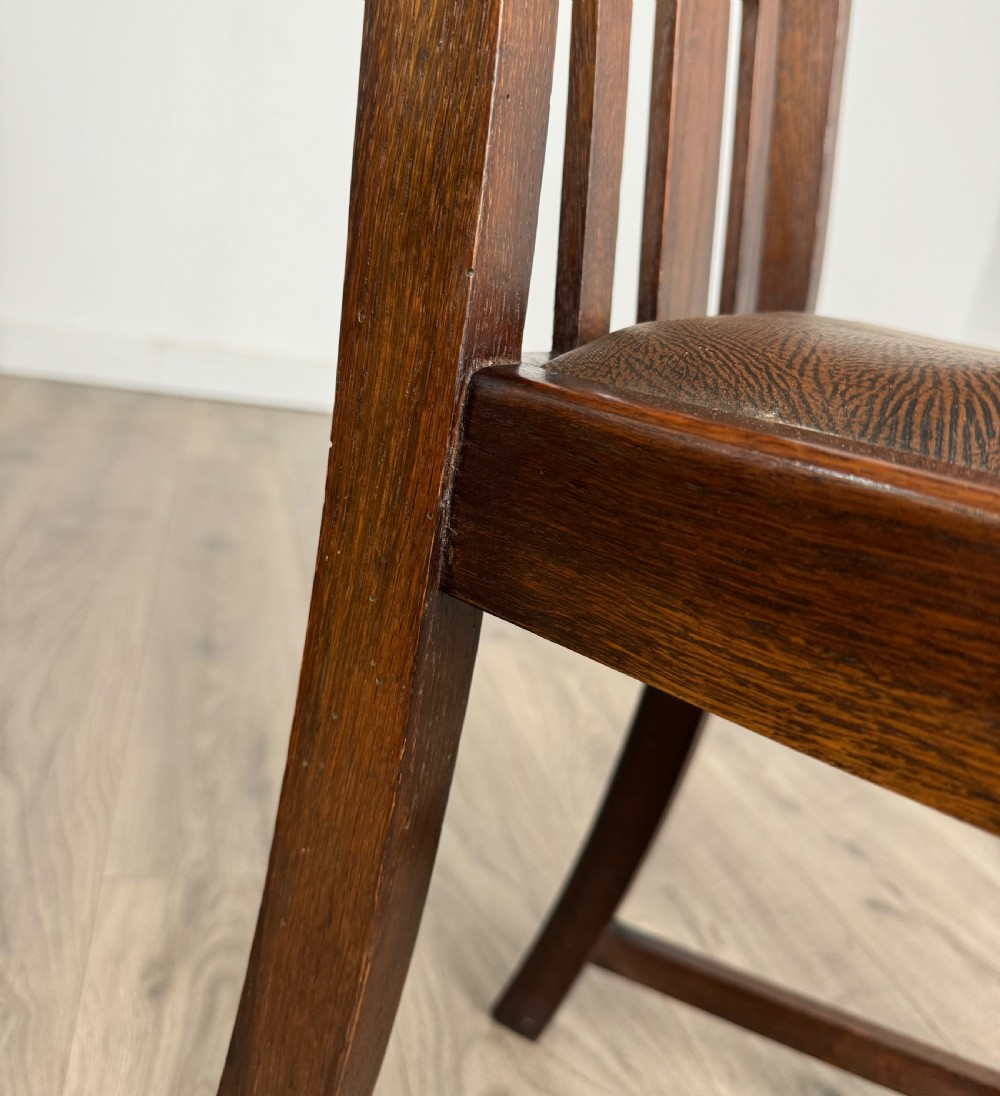 Antique 20th Century Set Of 6 Barley Twist Dining Chairs In Oak View VIII