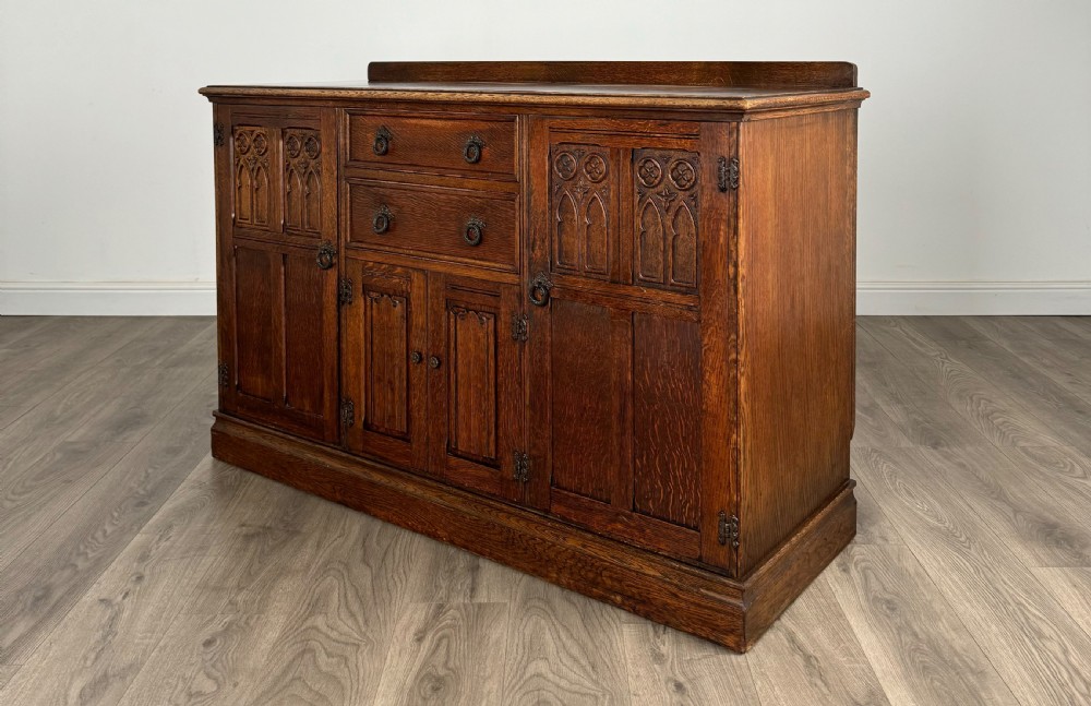 Antique 20th Century Carved Oak Sideboard View II