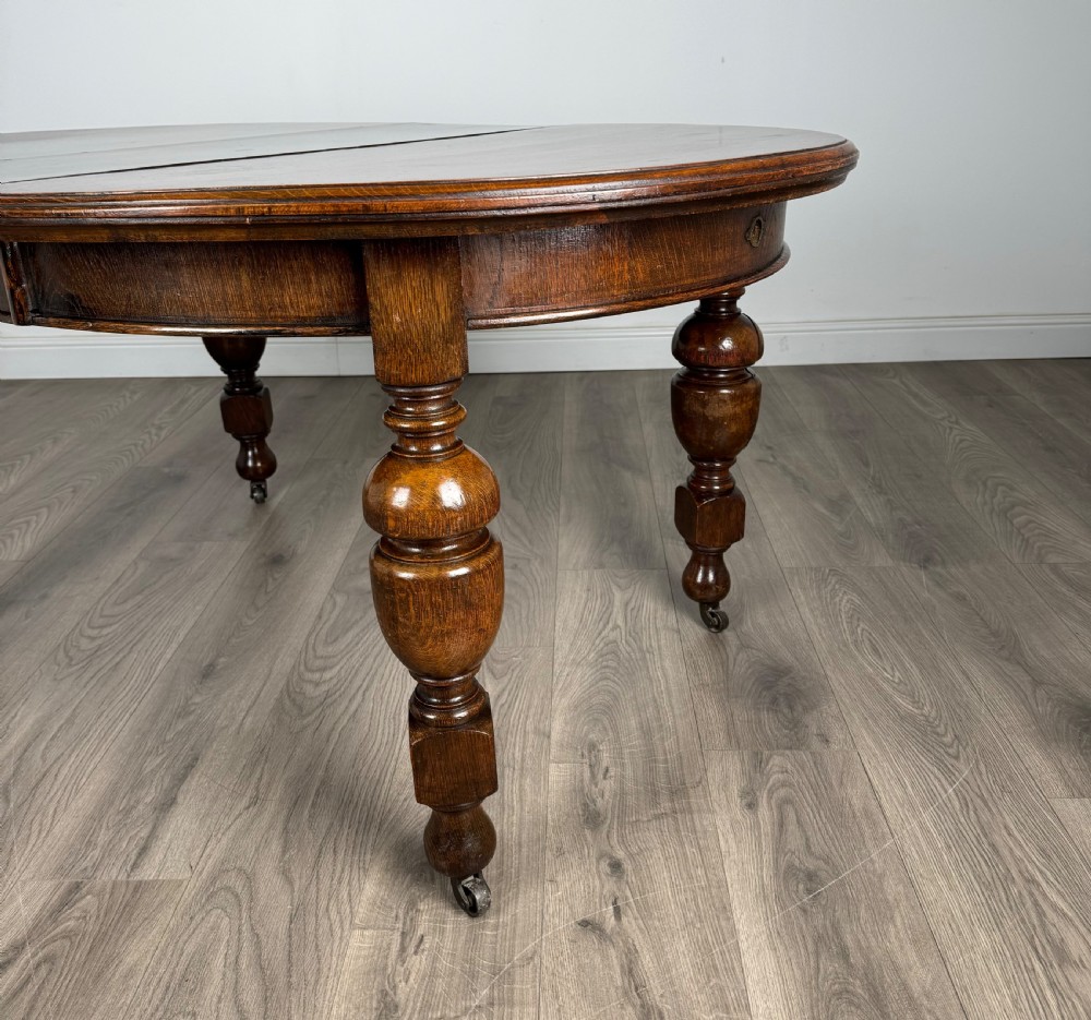 Antique 20th Century Dining Table In Oak View II