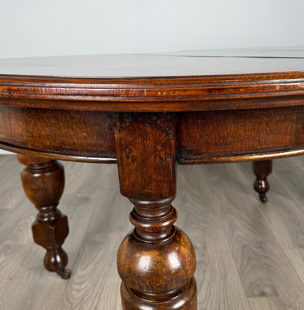 Antique 20th Century Dining Table In Oak View V