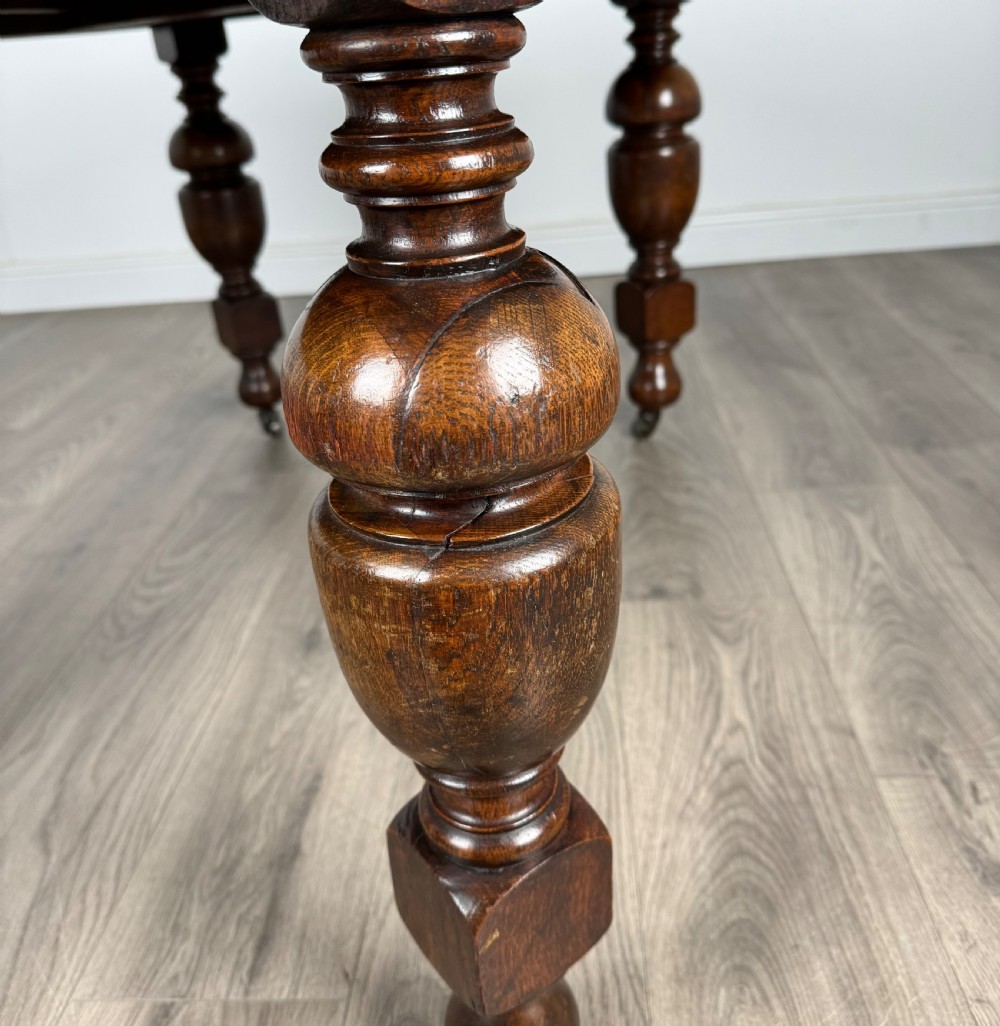 Antique 20th Century Dining Table In Oak View VII
