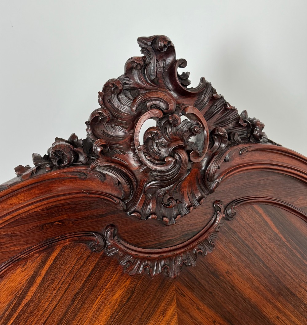 Antique 19th Century French Double Bed In Rosewood View III