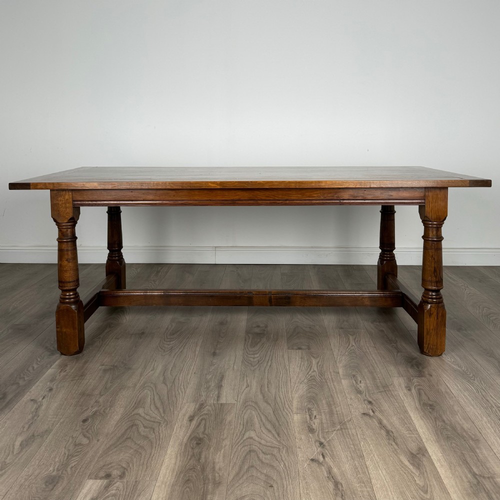 Antique 20th Century Fine Quality Oak Refractory Dining Table 