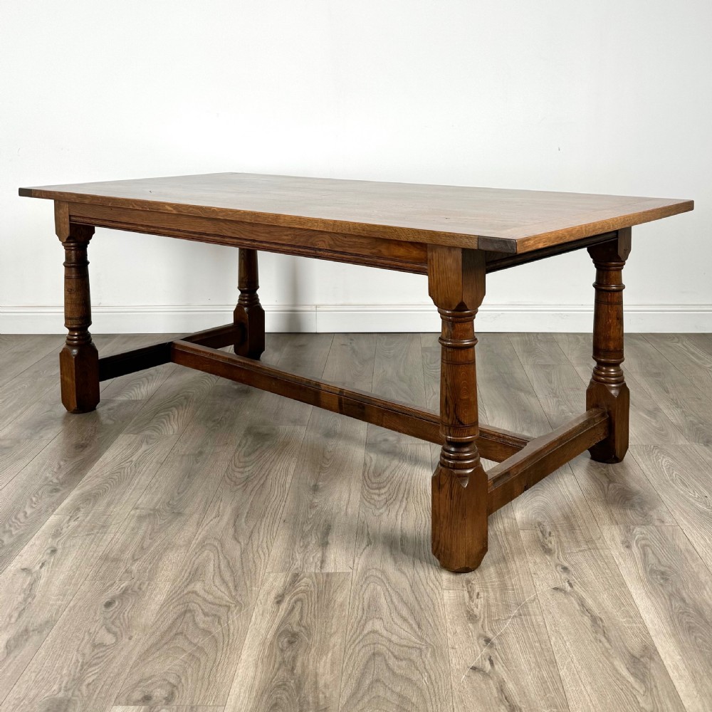 Antique 20th Century Fine Quality Oak Refractory Dining Table  View II