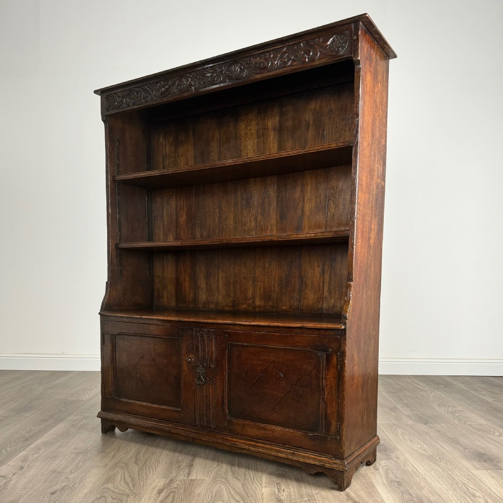 Antique 20th Century Carved Oak Bookcase 
 View III