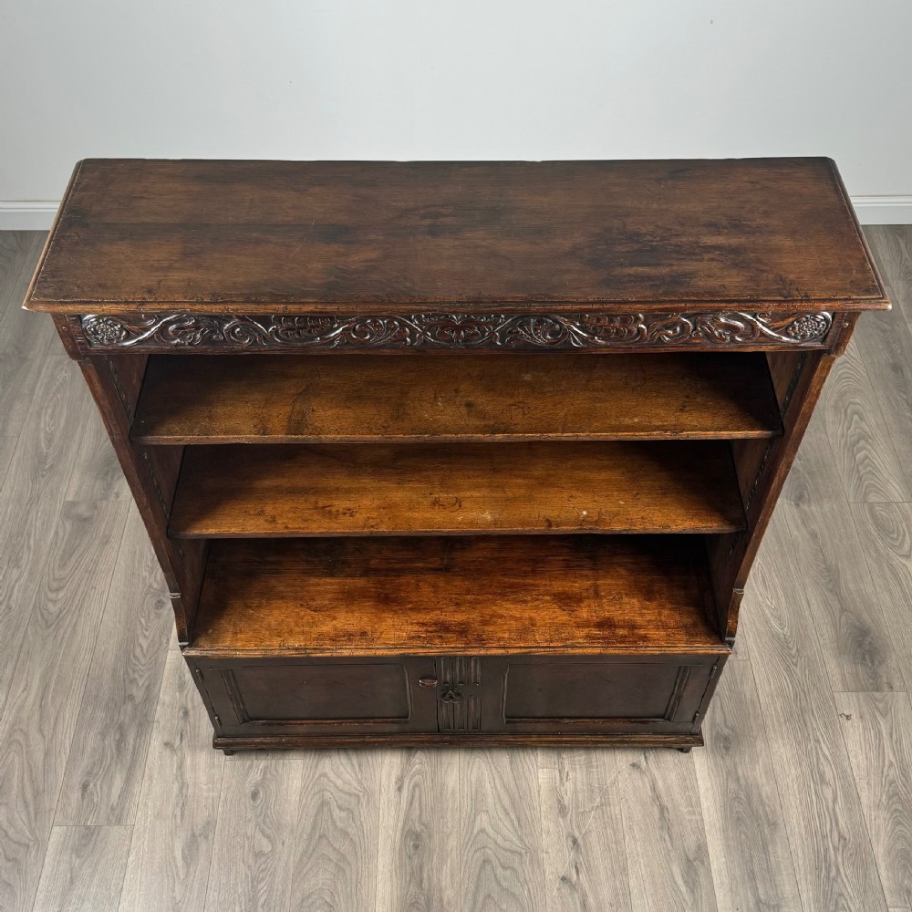 Antique 20th Century Carved Oak Bookcase 
 View X