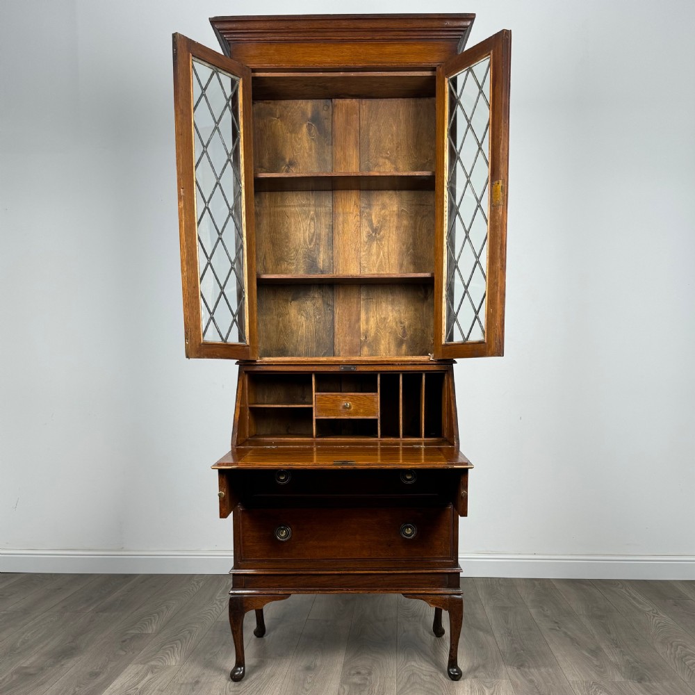 Antique 20th Century Bureau Bookcase In Oak View II