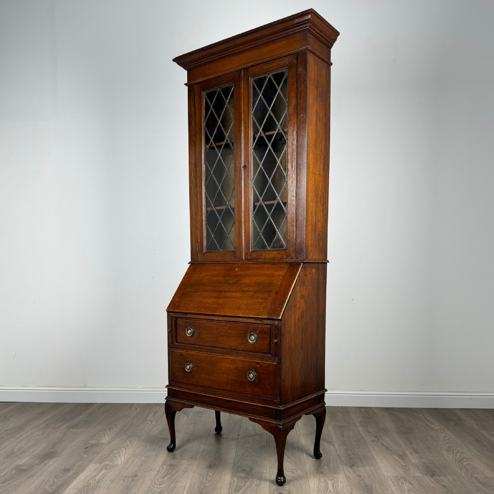 Antique 20th Century Bureau Bookcase In Oak View III