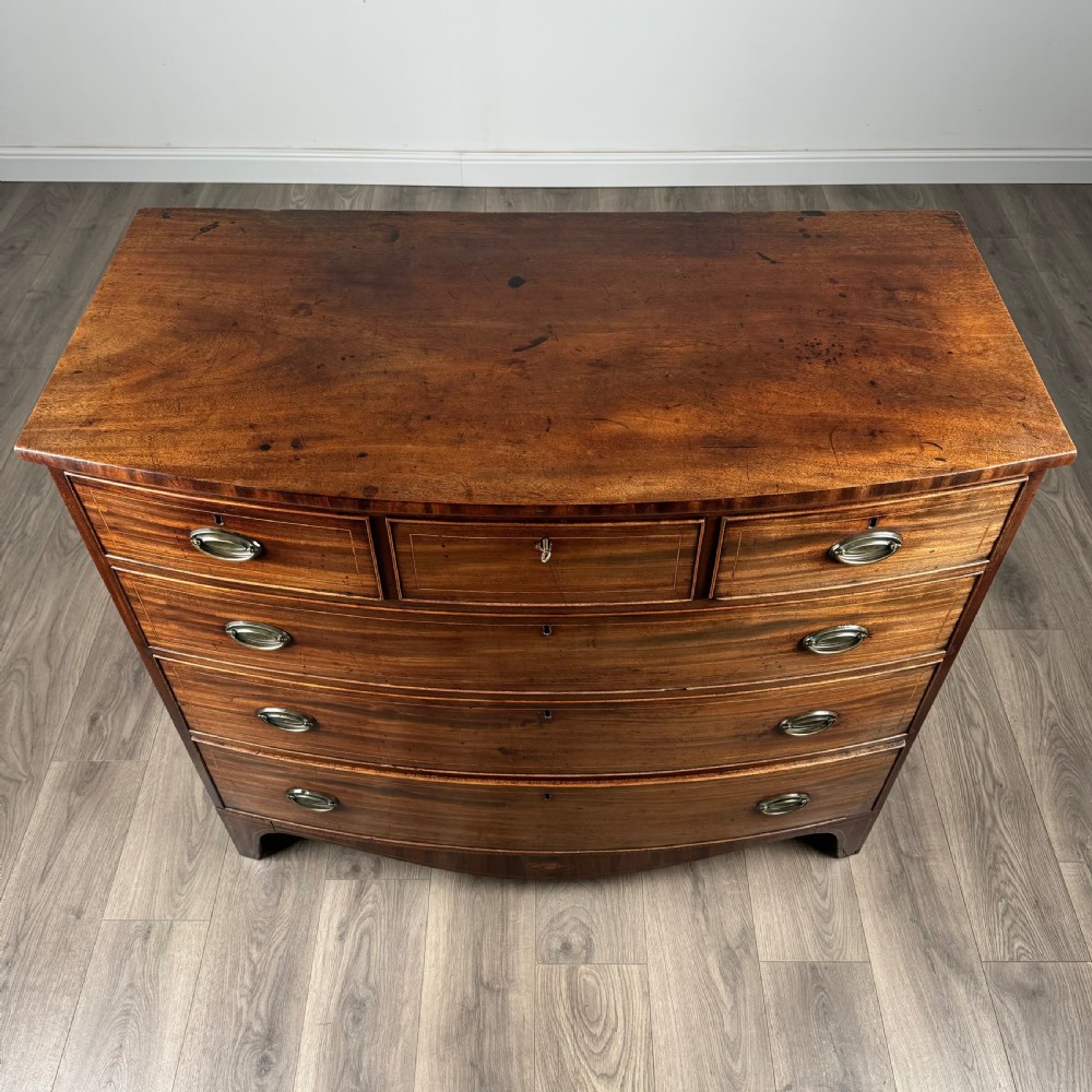  Antique 18th Century Bow Front Chest Of Drawers View X