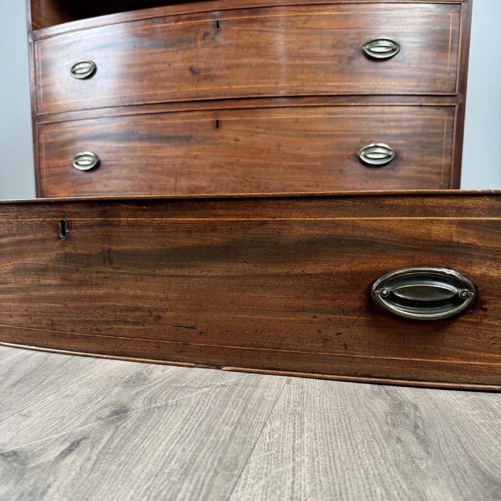 Antique 18th Century Bow Front Chest Of Drawers View XII