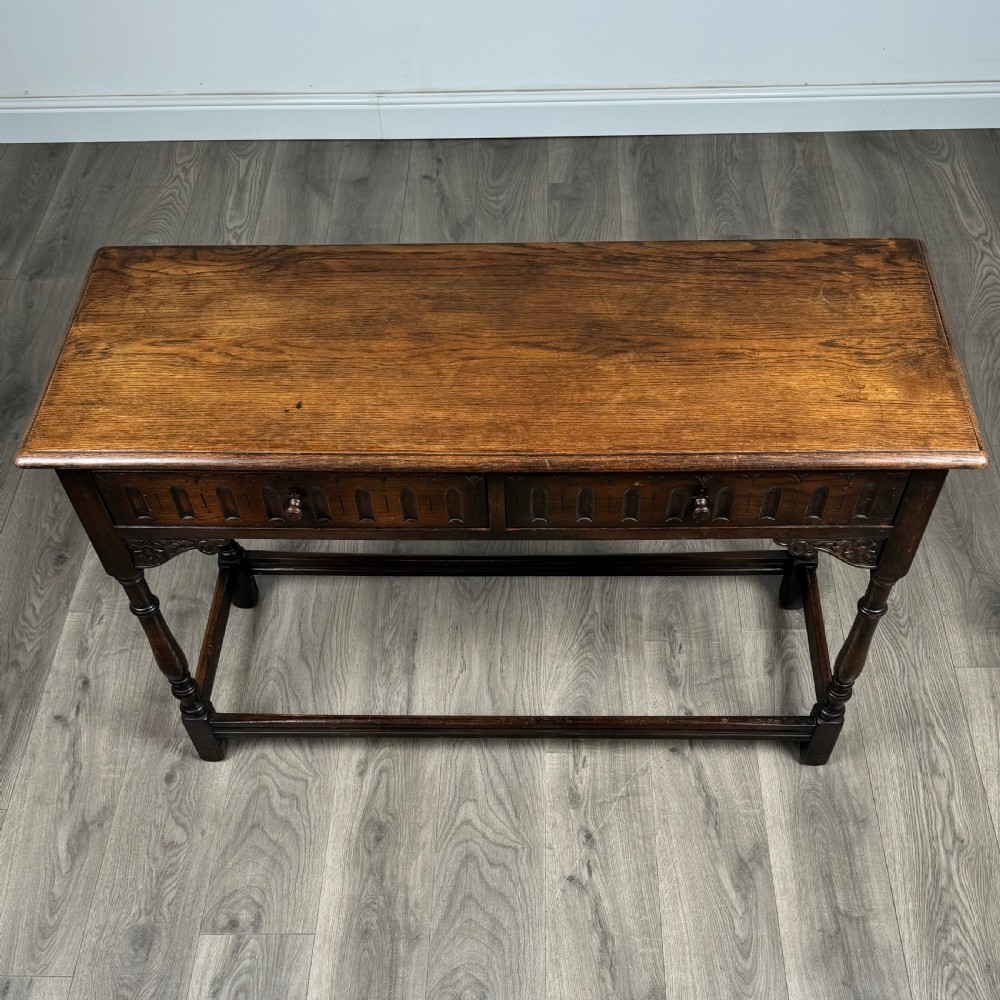 Antique 20th Century Carved Side Table In Oak 
 View IX