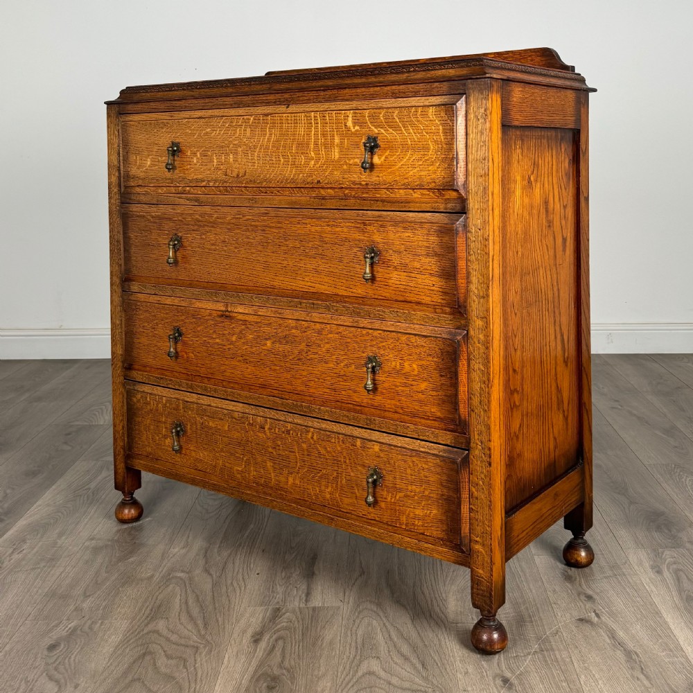 Antique 20th Century Chest Of Drawers In Golden Oak  View II