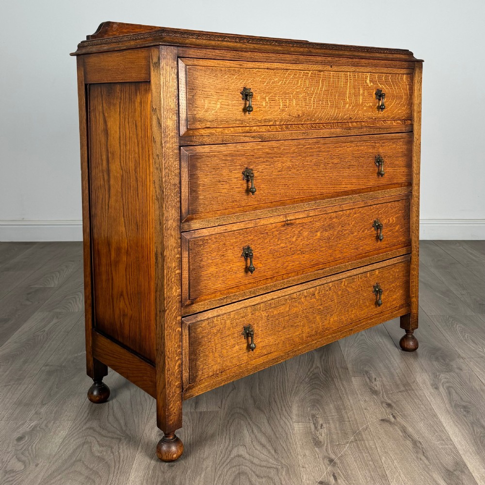 Antique 20th Century Chest Of Drawers In Golden Oak  View VII