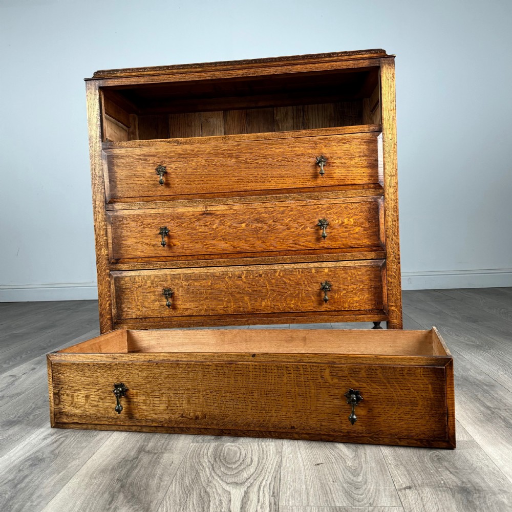 Antique 20th Century Chest Of Drawers In Golden Oak  View IX