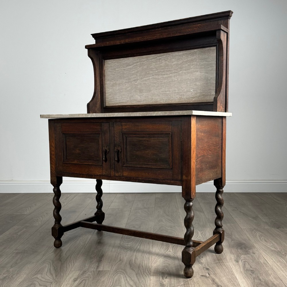 Antique 20th Century Washstand In Oak View III