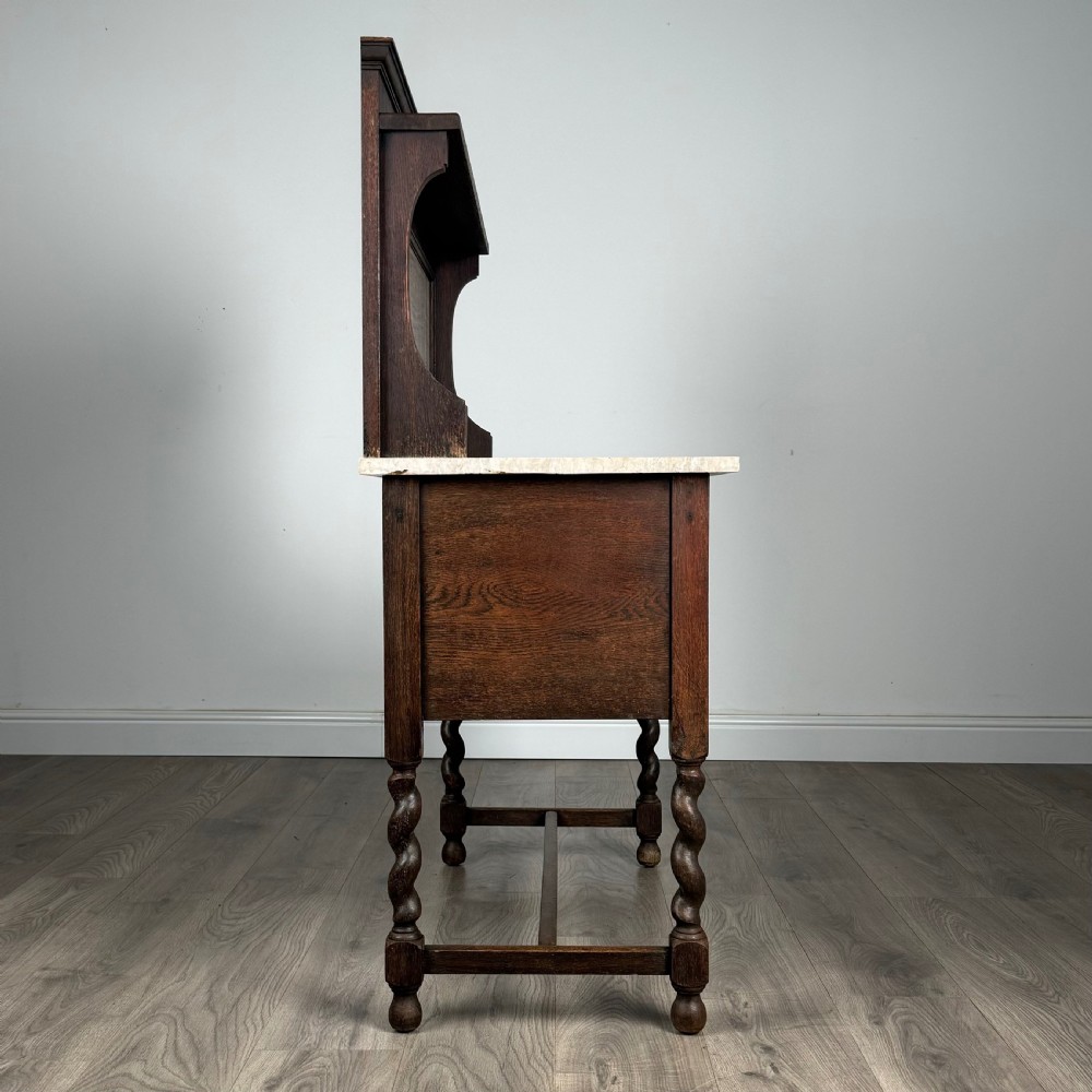 Antique 20th Century Washstand In Oak View VIII