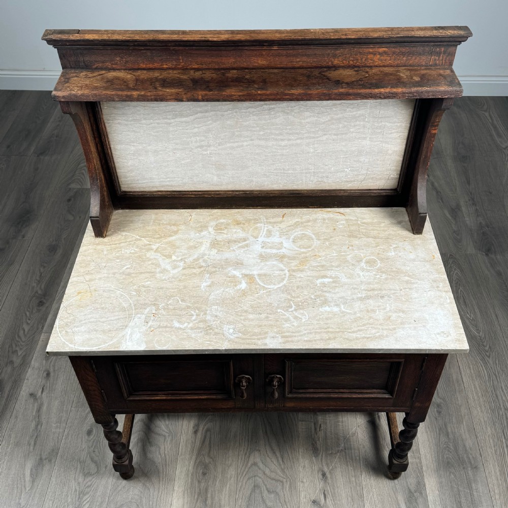 Antique 20th Century Washstand In Oak View X