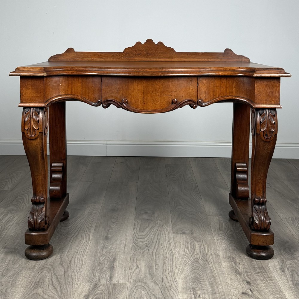 Antique 19th Century Console Table / Side Table In Oak 