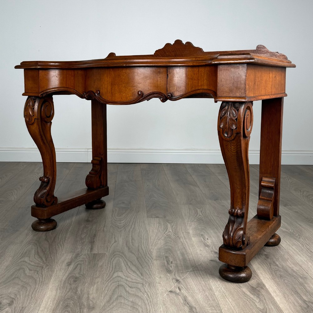 Antique 19th Century Console Table / Side Table In Oak  View II