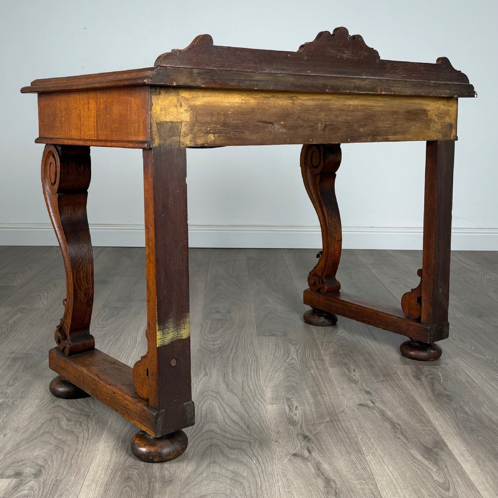 Antique 19th Century Console Table / Side Table In Oak  View IV