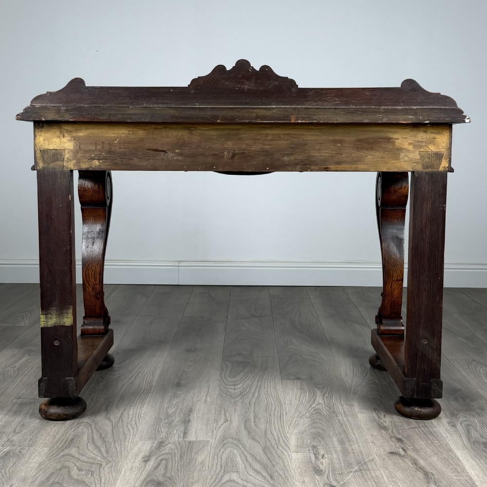 Antique 19th Century Console Table / Side Table In Oak  View V