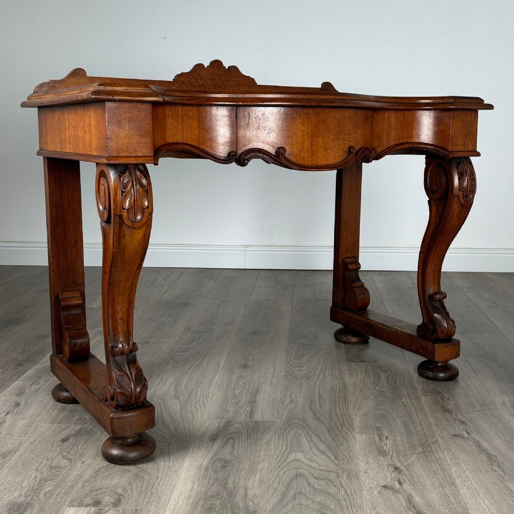 Antique 19th Century Console Table / Side Table In Oak  View VIII