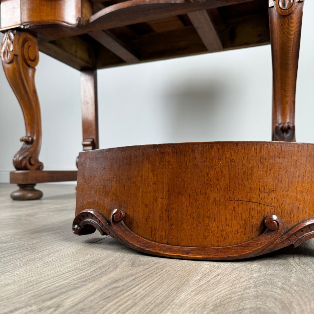 Antique 19th Century Console Table / Side Table In Oak  View XI