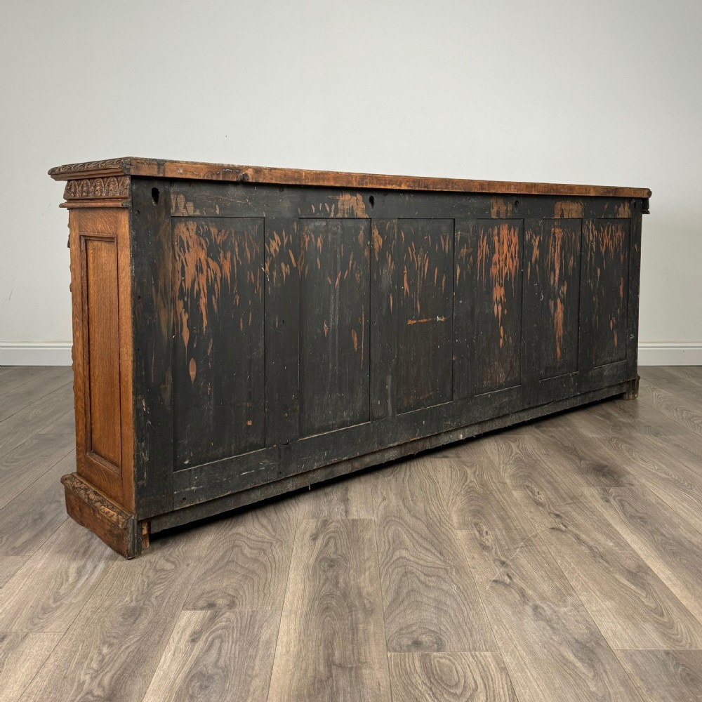 Antique 19th Century Large Carved Oak Bookcase View IV