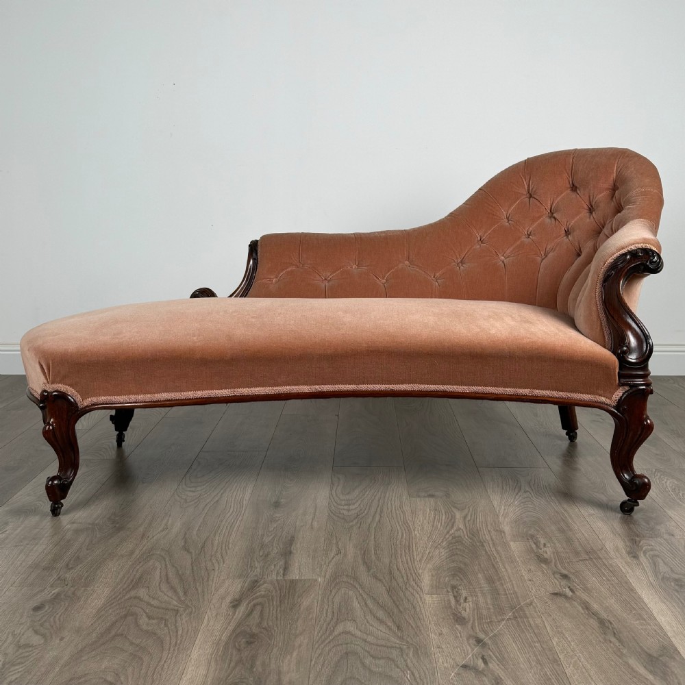  Antique 19th Century Chaise Lounge In Mahogany 