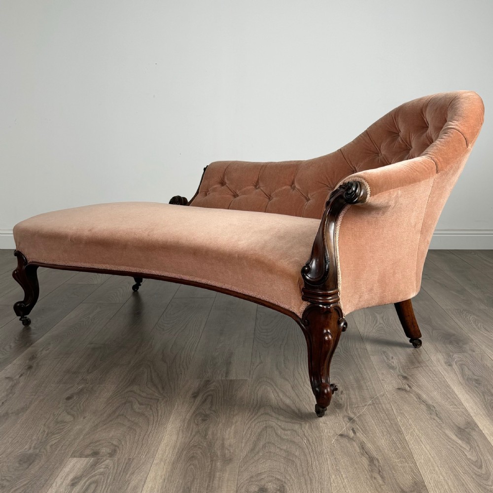  Antique 19th Century Chaise Lounge In Mahogany  View II