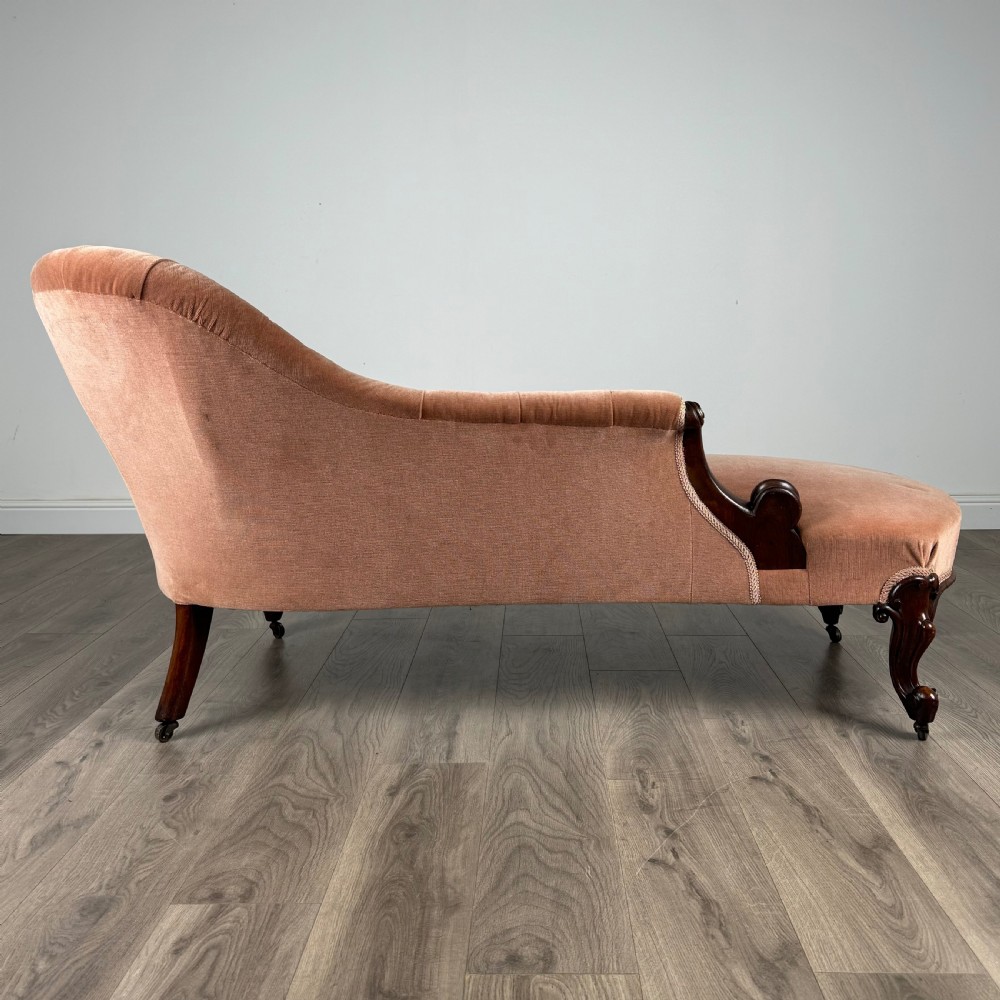  Antique 19th Century Chaise Lounge In Mahogany  View V