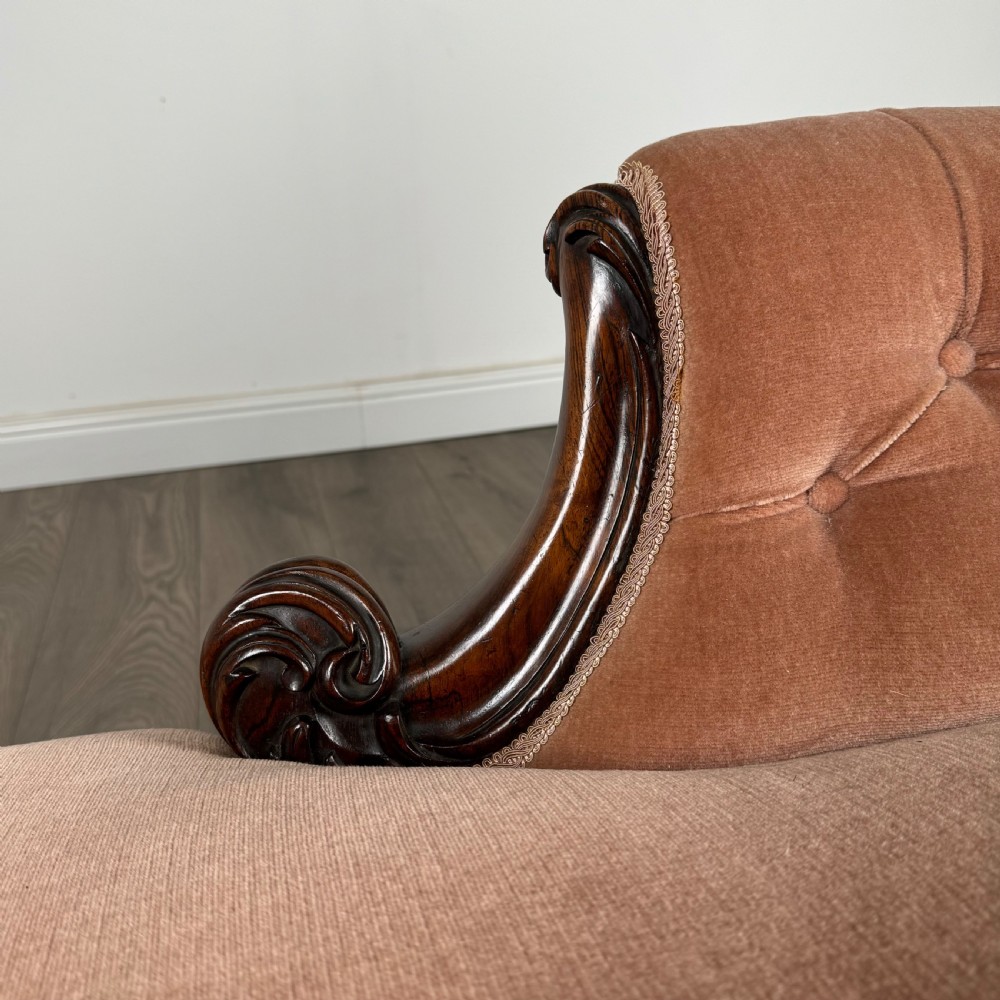  Antique 19th Century Chaise Lounge In Mahogany  View X