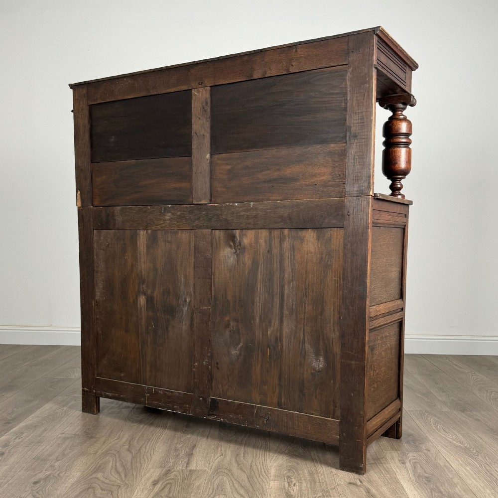 Antique 19th Century Heavily Carved Court Cupboard In Oak 
 View VII