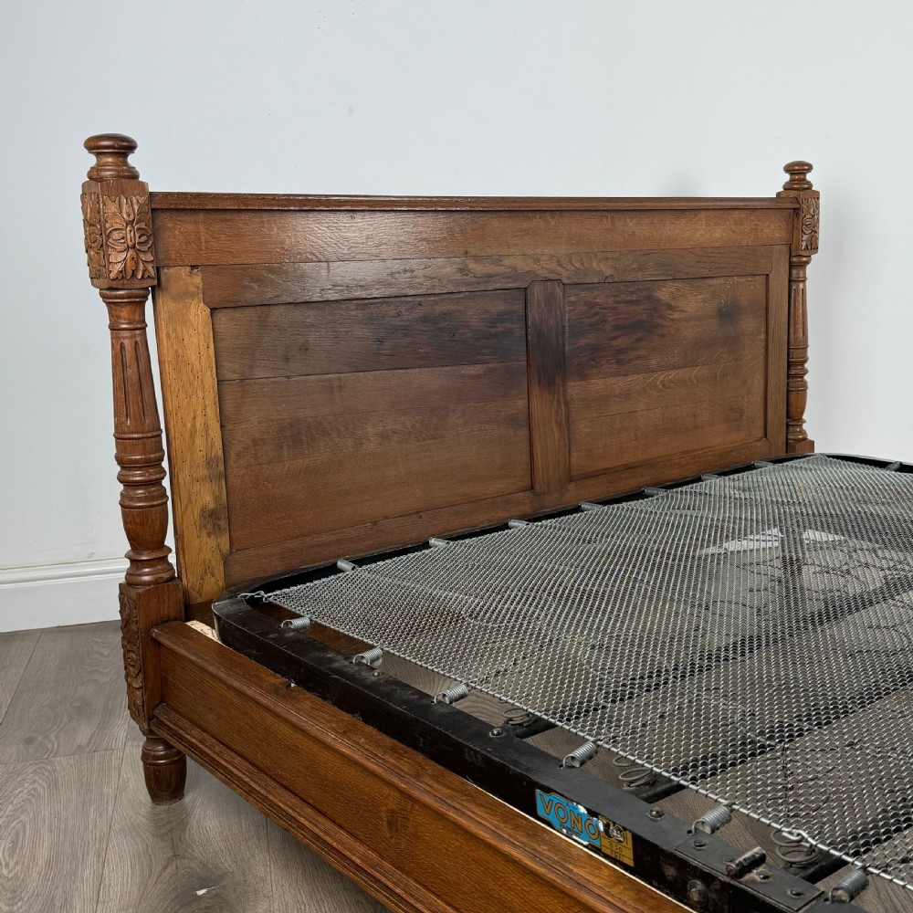  Antique 19th Century French Carved Oak Double Bed
 View VIII