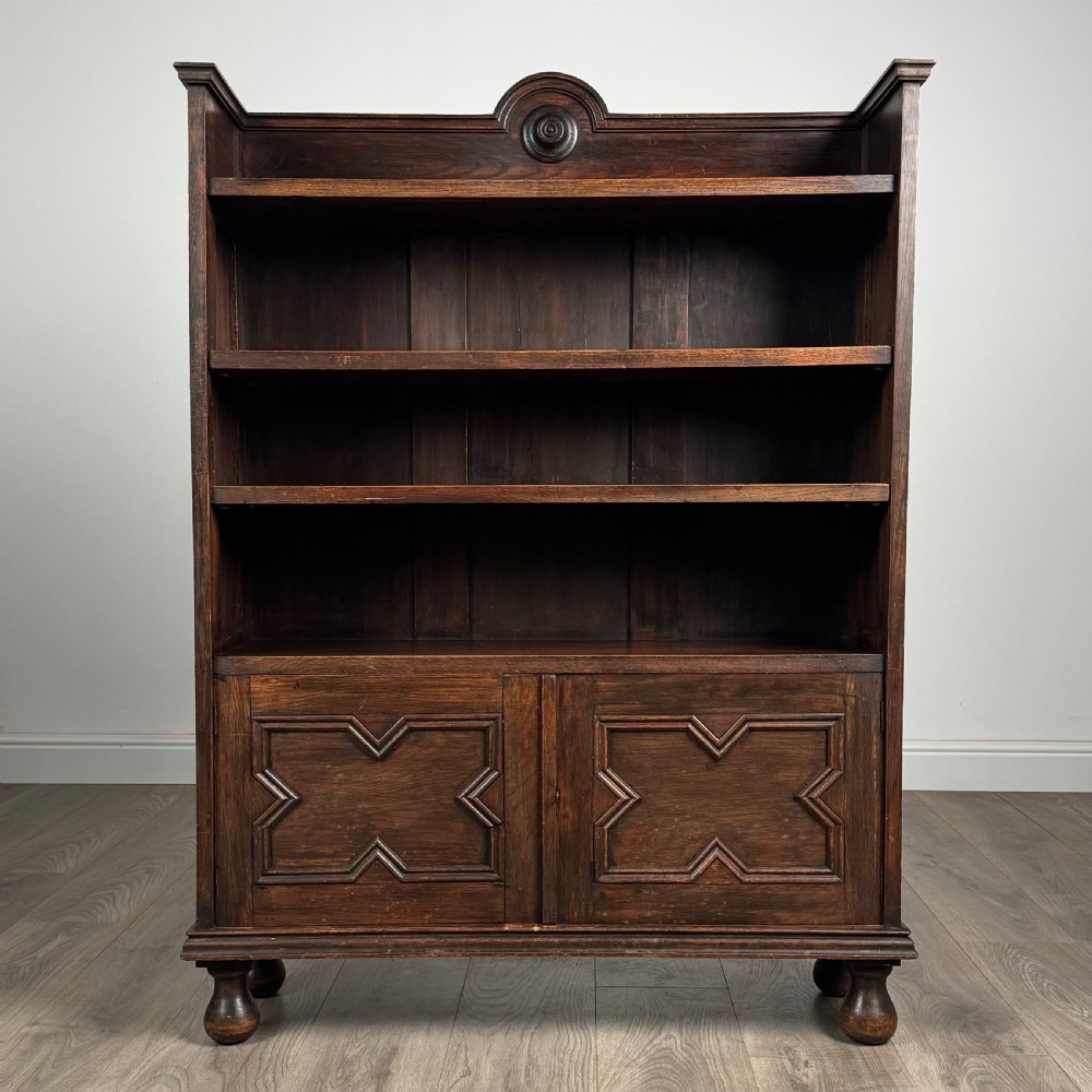 Antique 20th Century Bookcase In Oak 