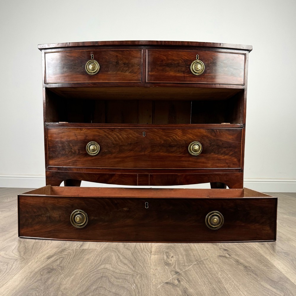  Antique 18th Century Bow Front Chest Of Drawers In Mahogany 
 View X