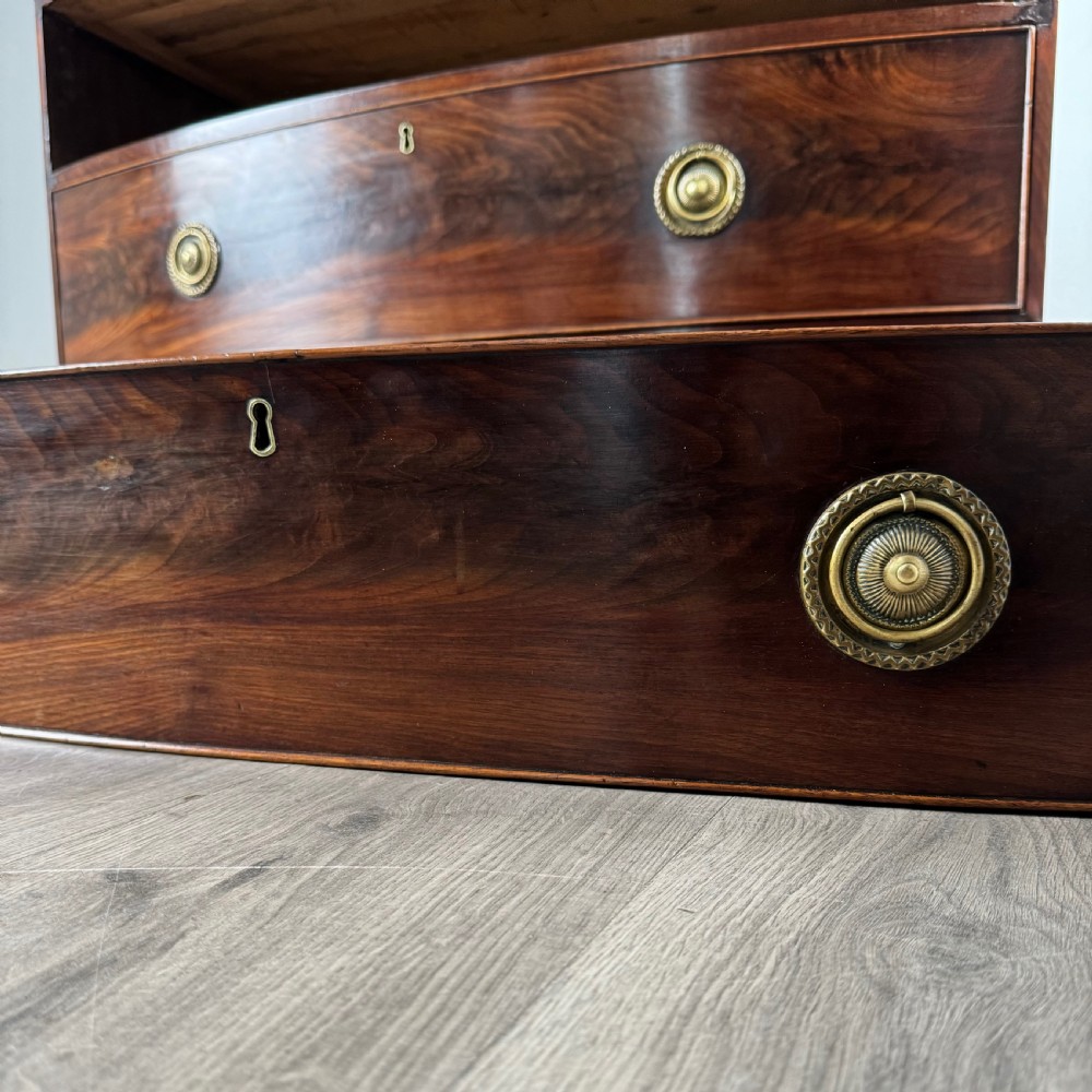  Antique 18th Century Bow Front Chest Of Drawers In Mahogany 
 View XI