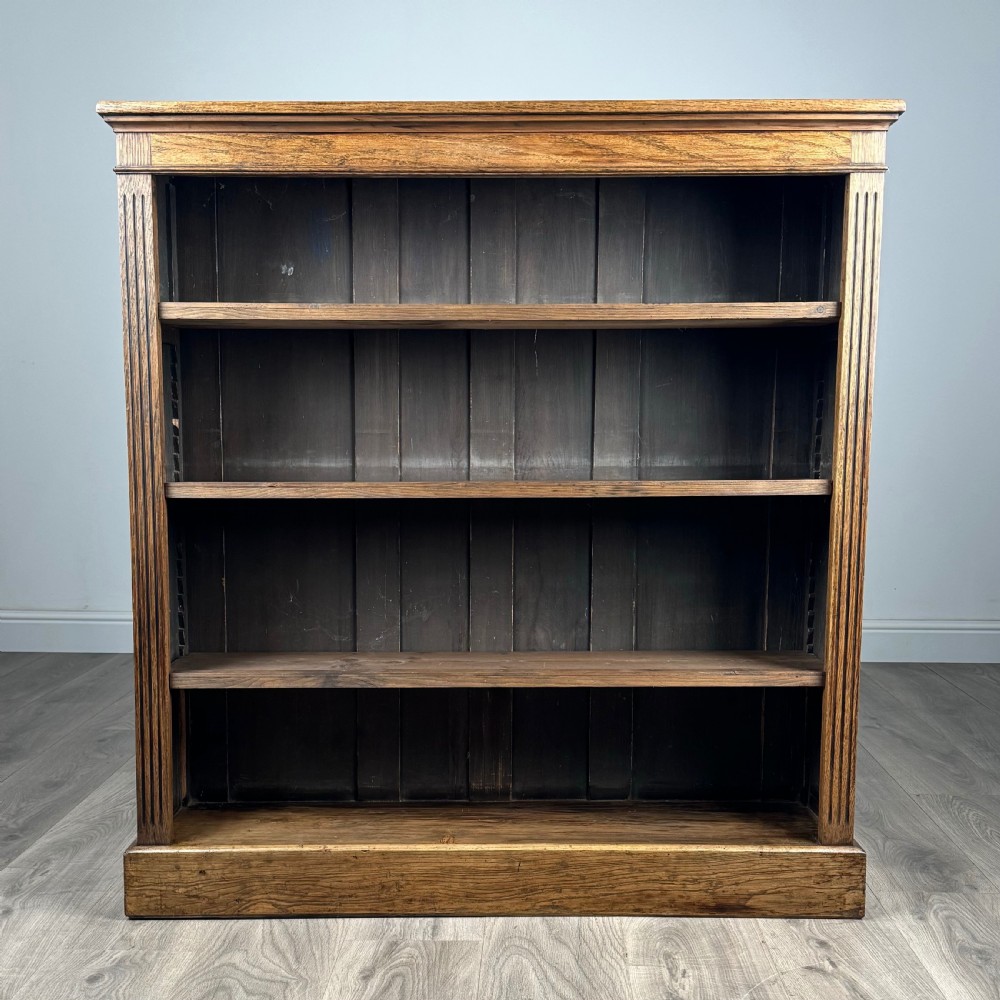  Antique 19th Century Open Bookcase In Oak 
